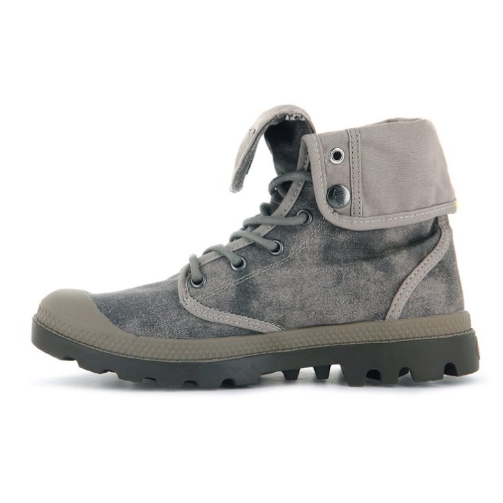 Palladium Pampa Baggy WAX Men's Boots Grey | UK T623-LUS